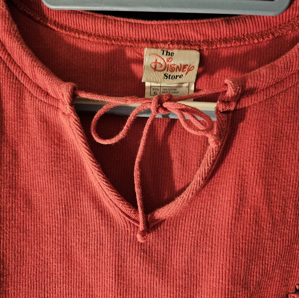 Vintage Disney Store Women's Winnie The Pooh Sweater‎ Long Sleeve V Neck XL Pink